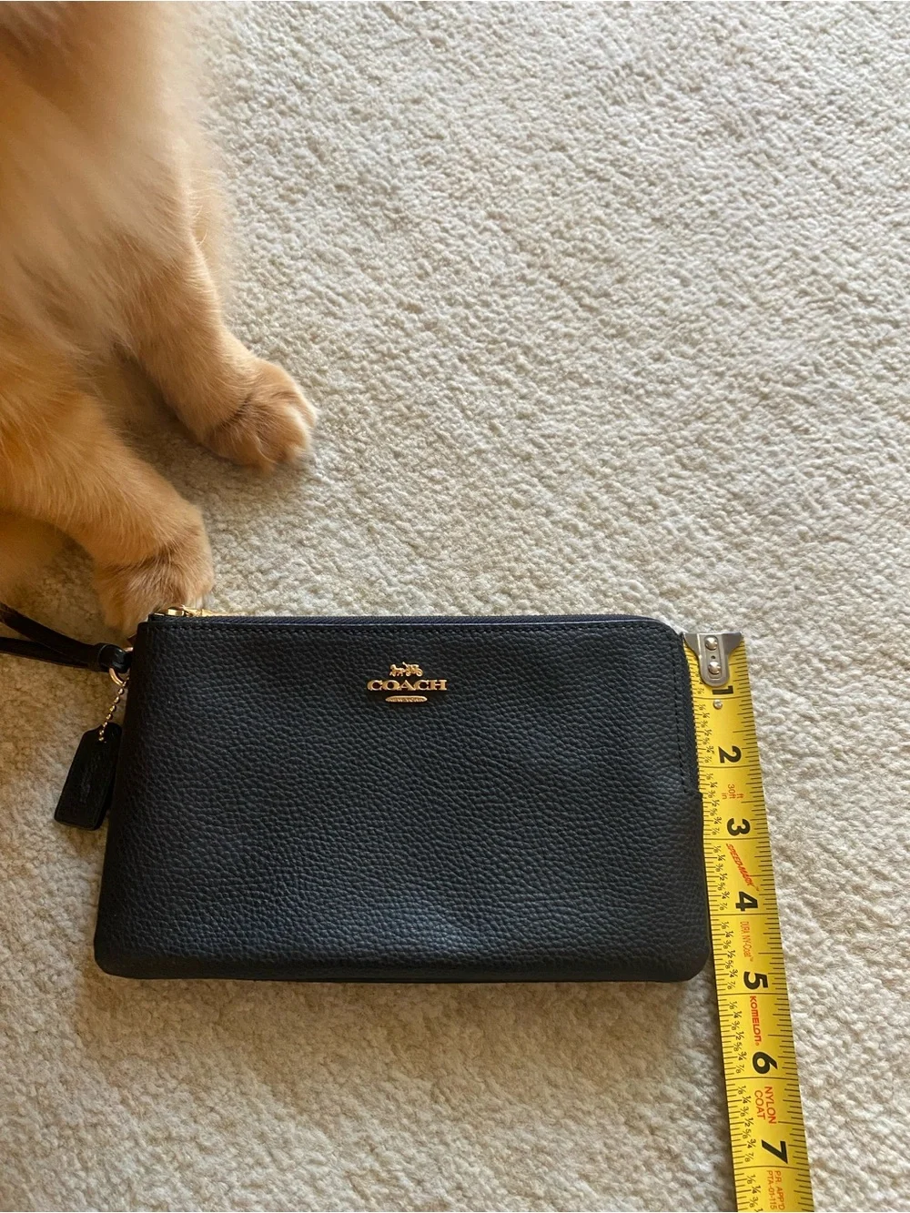 Coach Black Leather Wristlet with Gold Hardware
